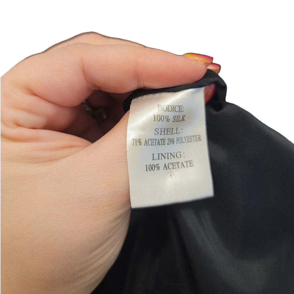 L.K. Bennett Women's 100% Silk Pleated Sleeveless Pencil Dress Grey Black Size 6